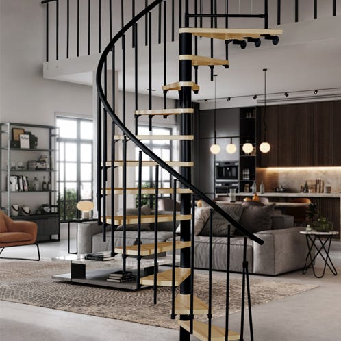 Escalera de caracol modular Atriumcontempor&aacute;neo, arte Corporal